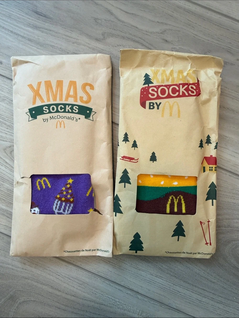 McDonald's Purple & Green Holiday Crew Socks - Festive Pack